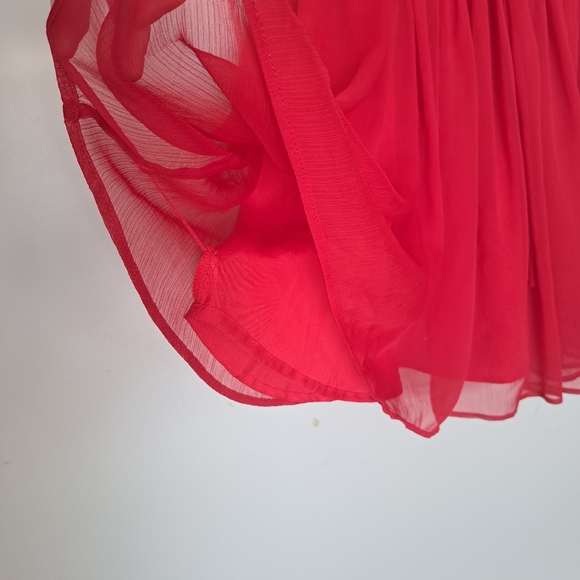 Free People Anthropologie red ballerina velour and chiffon dress - Picture 7 of 8